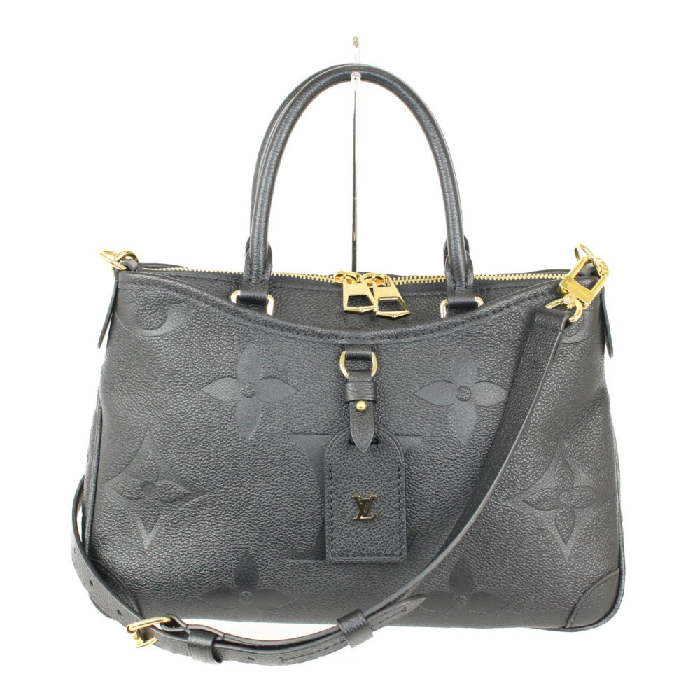 LOUIS VUITTON Trianon Monogram Empreinte Black Leather LV Handbag Bag